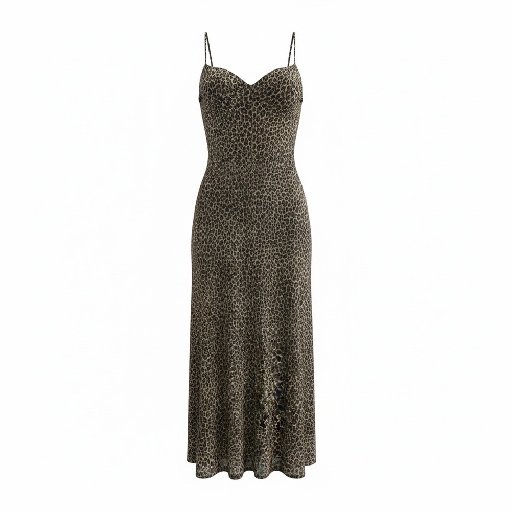 Andrea Polizzi for Rex Lester Leopard Print Vintage Gown Size 10 - Picture 2 of 8